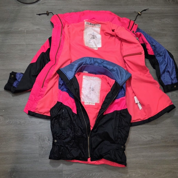 Vintage Sun Ice 3 In 1 Coat Vest Windbreaker Mens S Colorblock  Retro Unisex - Picture 8 of 12